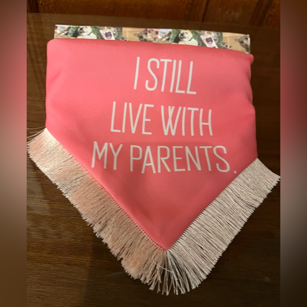 “I Still Live At Home With My Parents” Large Dog Bandana/Collar